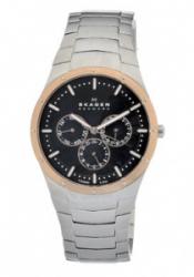 Skagen 596XLTRXM Men's Black Dial Silver Tone Titanium