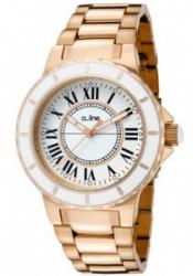 a_line 20014 Women's Marina White Dial Rose Gold Tone Ion Plated SS