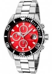 Invicta 1004 Men's Pro Diver Chronograph Red Dial Stainless Steel