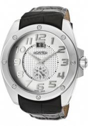 Roamer 711849-41-16-17 Men's R-Line Silver Dial Black Genuine Lea