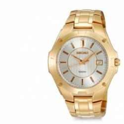 Seiko SGEE62 Goldtone Stainless Steel Silvertone Dial Hardlex Crystal 100M 