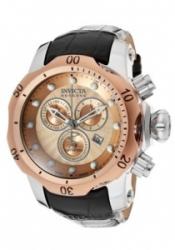 Invicta 10813 Men's Venom/Reserve Chronograph Rose Gold Textured Dial Black