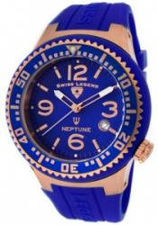 SWISS LEGEND 21848P-RG-03 Men's Neptune Blue Dial Rose IP Case Blue Silicone