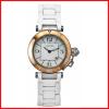 FS: Cartier Ladies Pasha Seatimer 18K Rose/Pink Gold & White Rubber Watch W3140001